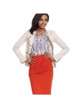 CAbi Overlay Pencil Skirt Style 3099 Size 8 Tumeric